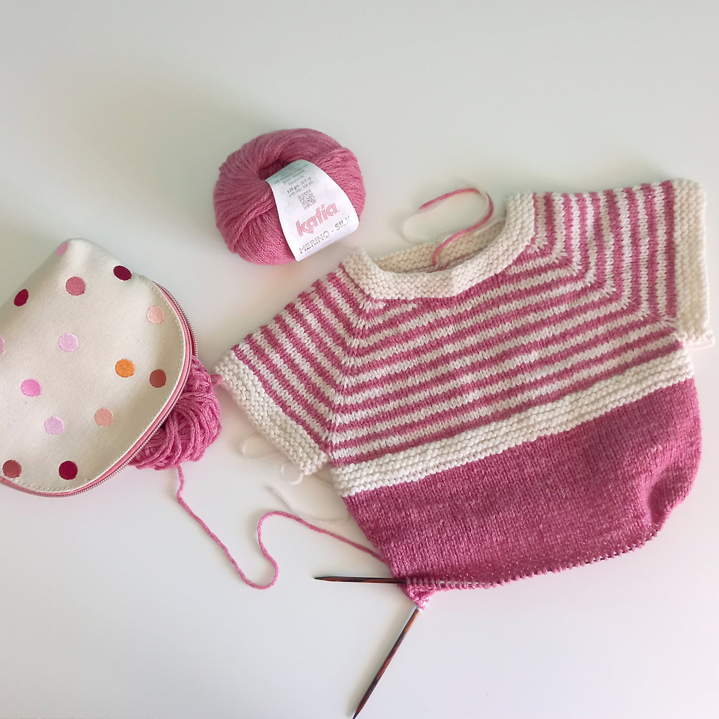 MAGLIONCINO Bimba righe lampone