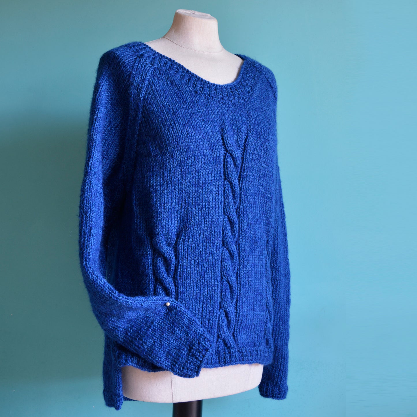 MAGLIONE Trecce blu