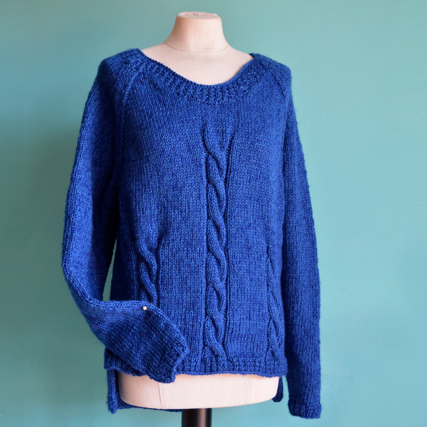 MAGLIONE Trecce blu