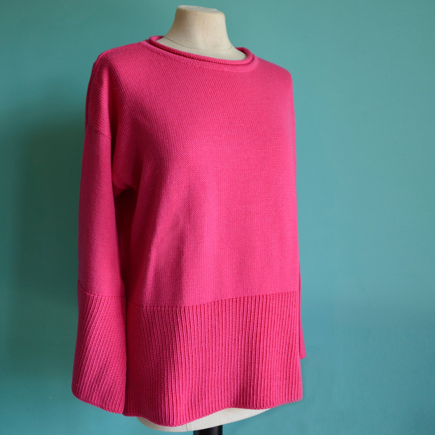 MAGLIONE Merino con bordi alti in costa inglese