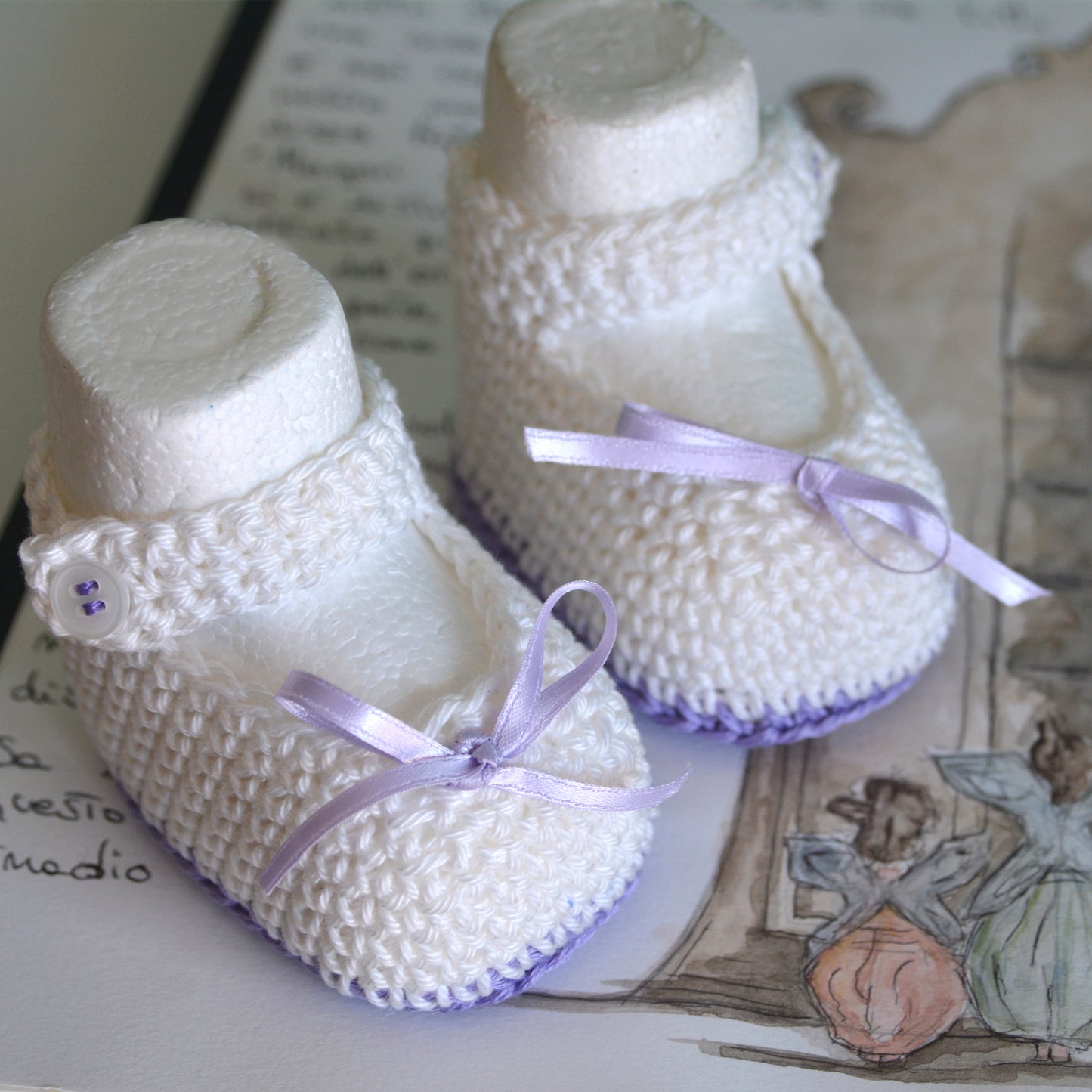 SCARPINE bimba cotone panna