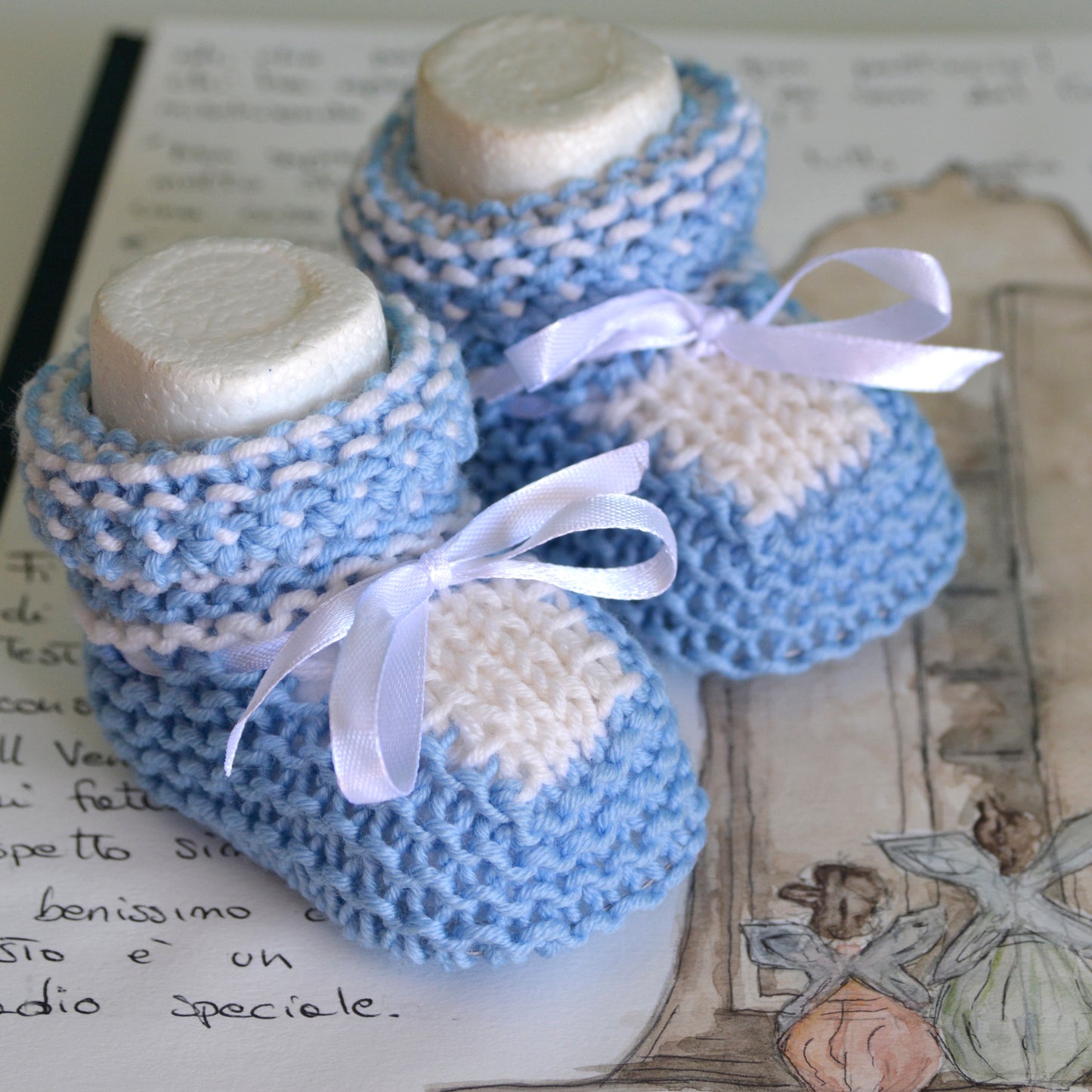 SCARPINE bimbo merino celeste